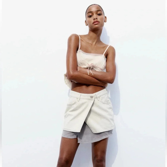 ZARA TRF DENIM MIINI SKIRT - Picture 2 of 10